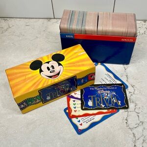 Vintage Disney Trivia Game Cards Box Kids Adults Mickey Mouse Movies